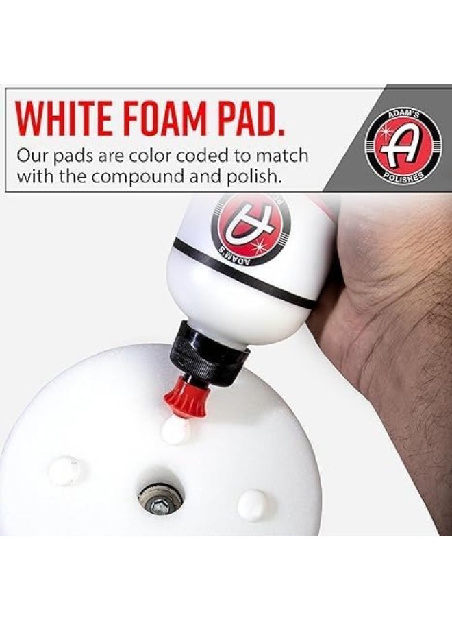 Adam's Polishes - Premium Polisher Pads - Expertly Designed To Make Polishing And Paint Correction Easy And Quick - Color Coded To Match With Recommended Polishes. (White Polish Pad, 6.5") - Image 1