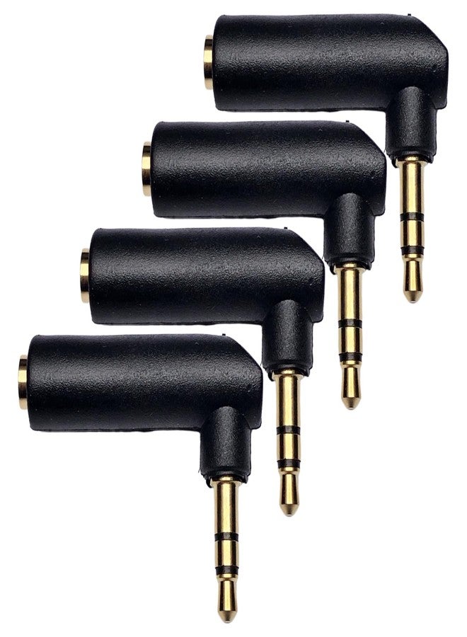 CESS L Shape Right Angle 3.5mm Male to Female Stereo Balanced Golden Adapter (4 Pack) - Image 1