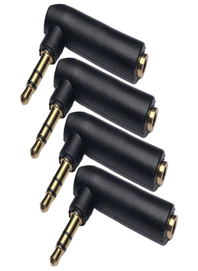 CESS L Shape Right Angle 3.5mm Male to Female Stereo Balanced Golden Adapter (4 Pack) - Image 2