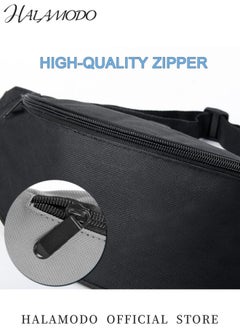 HALAMODO Unisex Crossbody Fanny Pack for Men & Women Fashion Sporty Multi-purpose Waist Belt Bag with Adjustable Strap Fanny Pack Waist Bag for Outdoors Workout Hiking Traveling  - Image 5