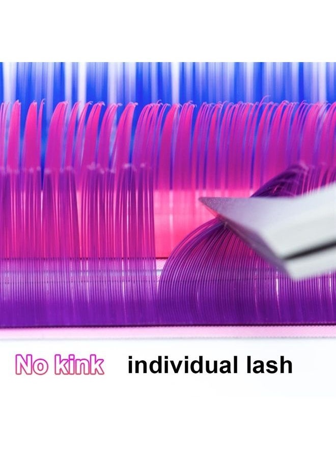 NAGARAKU Colored Eyelash Extensions 8 Colors Rainbow 0.07mm C curl 9mm Purple Blue Pink Brown Individual Lashes Soft Natural Professional Salon Supplies  - Image 2