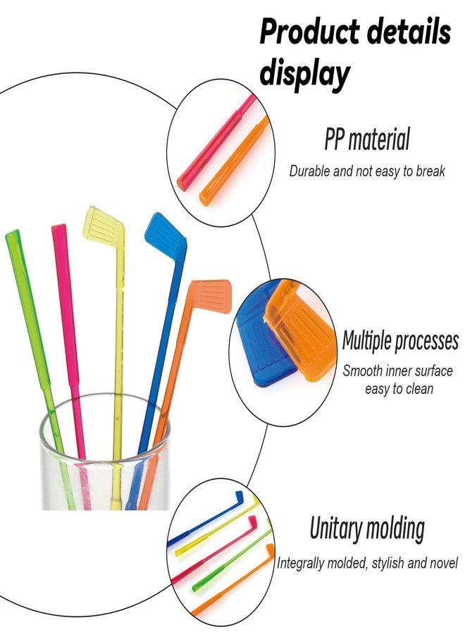 XPAPOV 100 Pcs Set of Plastic Golf Cocktail Stirrer, 6.1 Inch Reusable Beverage Stirrer, Party Decoration, for cocktail mixing and Golf Party Clubhouse Decoration - Image 3