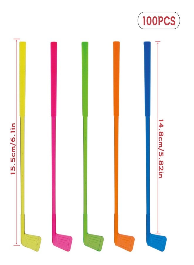 XPAPOV 100 Pcs Set of Plastic Golf Cocktail Stirrer, 6.1 Inch Reusable Beverage Stirrer, Party Decoration, for cocktail mixing and Golf Party Clubhouse Decoration - Image 2