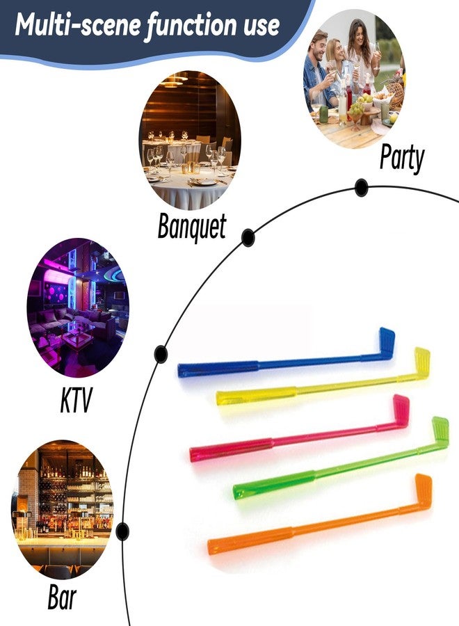 XPAPOV 100 Pcs Set of Plastic Golf Cocktail Stirrer, 6.1 Inch Reusable Beverage Stirrer, Party Decoration, for cocktail mixing and Golf Party Clubhouse Decoration - Image 4