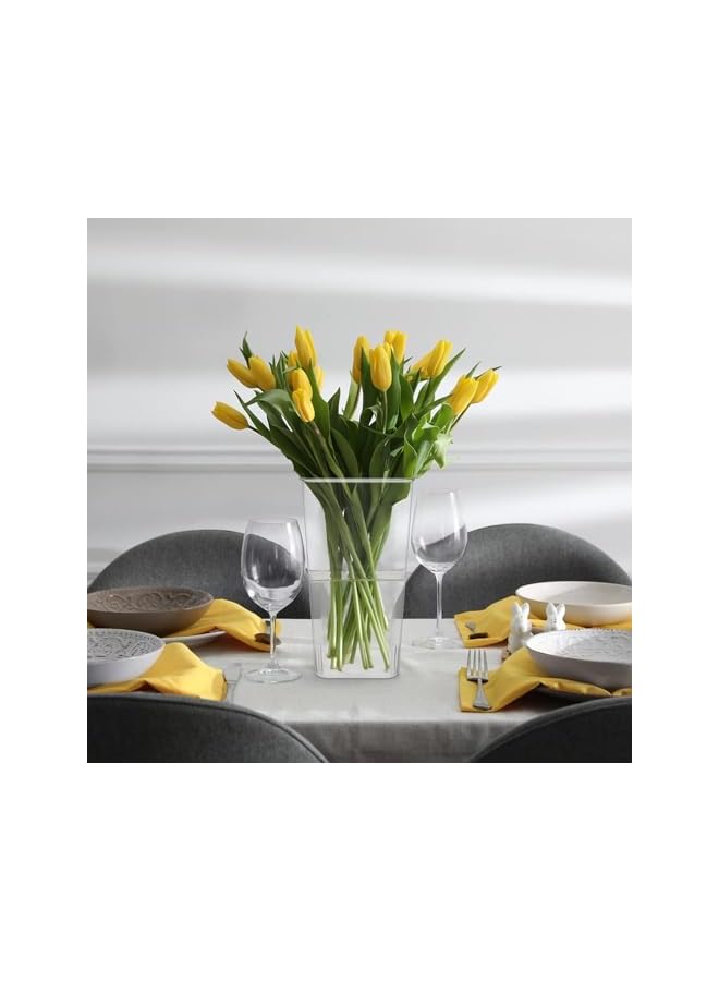 The Bros 2 Pack Flower Vase Acrylic Vase,Break Resistant Tall Rectangle Vase,Clear Vase for Table Wedding Home Kitchen Florist Arrangements - Image 3