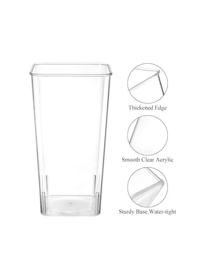 The Bros 2 Pack Flower Vase Acrylic Vase,Break Resistant Tall Rectangle Vase,Clear Vase for Table Wedding Home Kitchen Florist Arrangements - Image 2