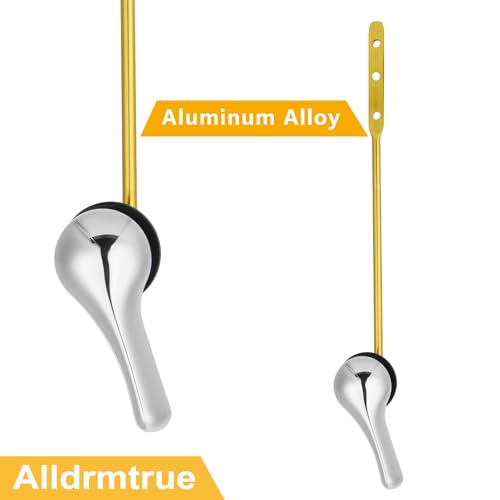 Alldrmtrue Front Mount Toilet Handle Replacement Kit, 2 Pack Toilet Lever Flush Handle, Aluminum Alloy Arm, Chrome, Silver - Image 2