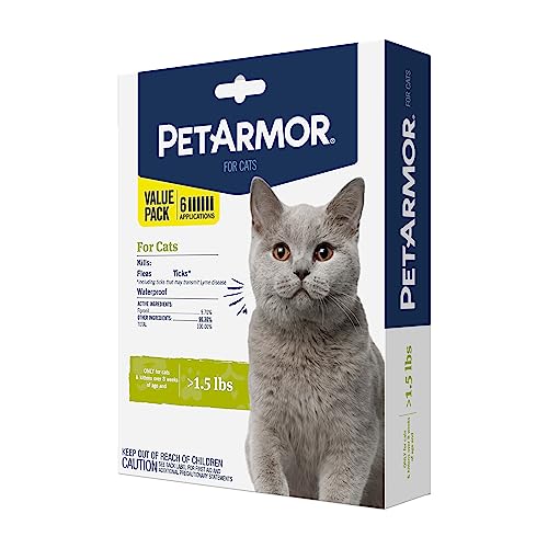 PetArmor for Cats, Flea & Tick Treatment for Cats (Over 1.5 Pounds), Includes 6 Month Supply of Topical Flea Treatments - Image 2