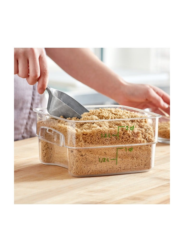 Cambro Cambro Fresh Pro 2Qt. Clear Square Polycarbonate Food Storage Container With Lid  - Image 4