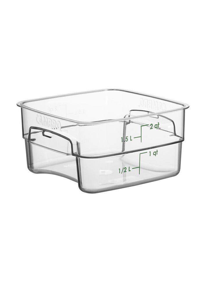Cambro Cambro Fresh Pro 2Qt. Clear Square Polycarbonate Food Storage Container With Lid  - Image 3