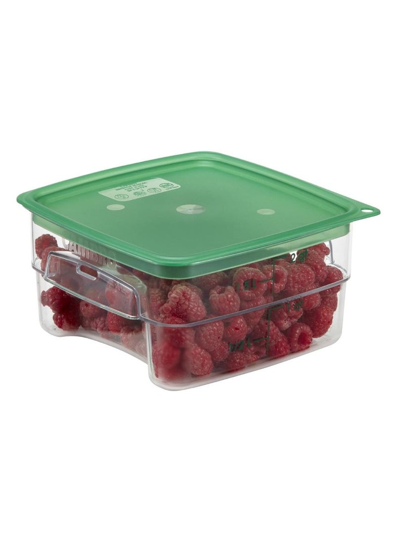 Cambro Cambro Fresh Pro 2Qt. Clear Square Polycarbonate Food Storage Container With Lid  - Image 1