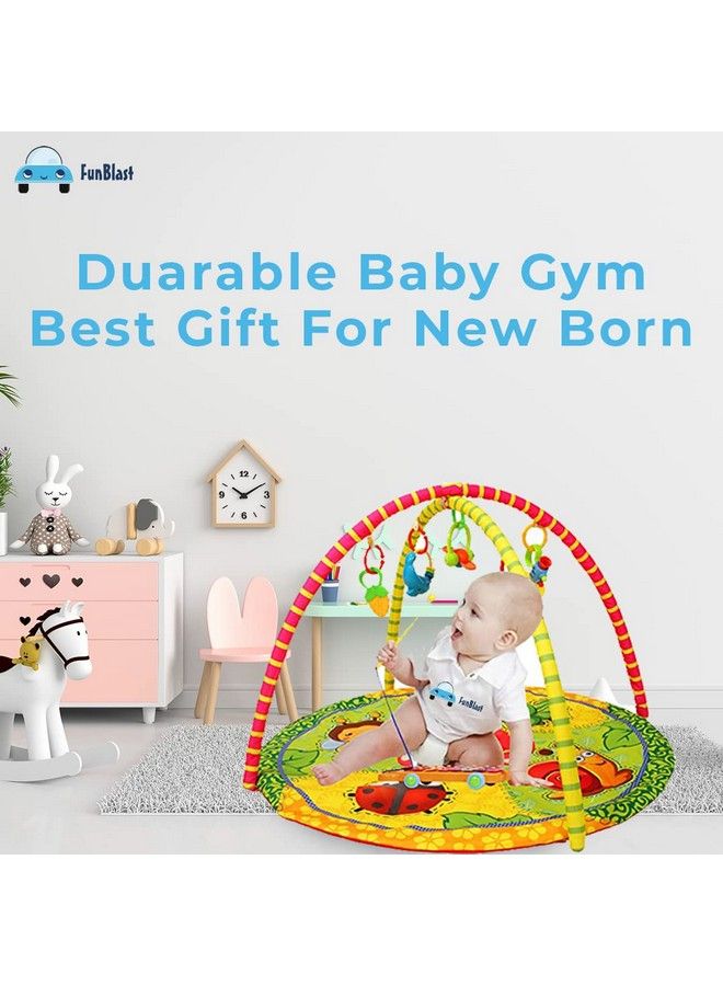 FunBlast سجادة لعب جيم للأطفال - سجادة قابلة للطي مع جرس معلق - سجادة لعب قابلة للغسل للأطفال من 6 أشهر فما فوق (متعددة الألوان) - Image 5