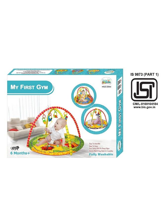 FunBlast سجادة لعب جيم للأطفال - سجادة قابلة للطي مع جرس معلق - سجادة لعب قابلة للغسل للأطفال من 6 أشهر فما فوق (متعددة الألوان) - Image 4