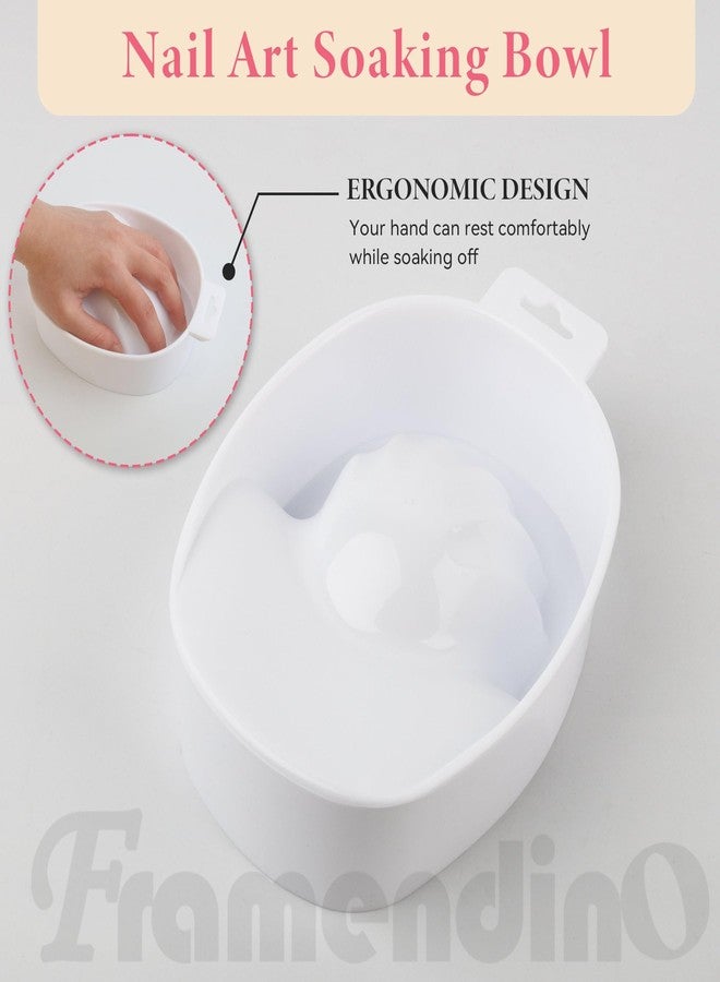 Framendino, 2 Pack White Nail Soak Tray Manicure Bowl Soaker Bowls - Image 5