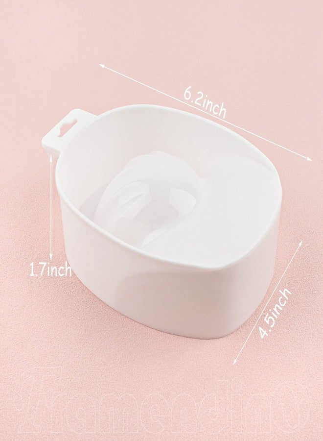 Framendino, 2 Pack White Nail Soak Tray Manicure Bowl Soaker Bowls - Image 3