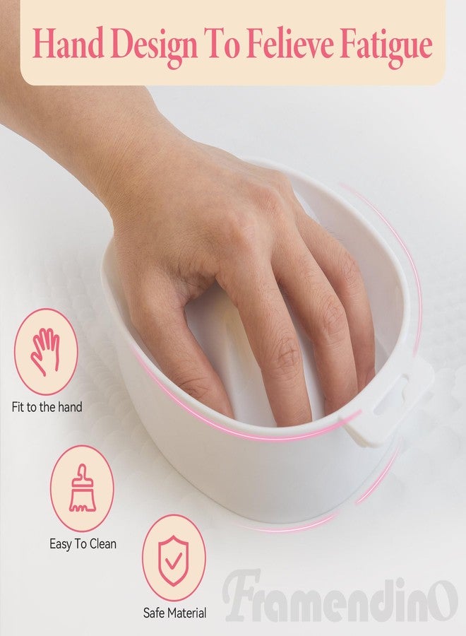 Framendino, 2 Pack White Nail Soak Tray Manicure Bowl Soaker Bowls - Image 4