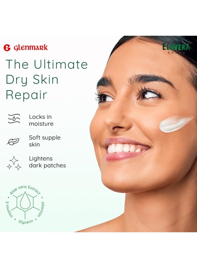 Elovera Moisturising Cream 75g | For Dry Skin | with Aloe Vera & Vitamin E | Protects, Nourishes and Repairs Skin | Paraben Free | Fragrance Free (Pack of 2) - Image 2