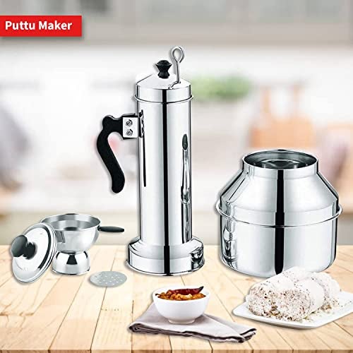 Panca Stainless Steel Puttu Maker Combo with Cooker, puttu kudam Steel, Puttu Vessel, Chiratta Puttu Kudam Pressure Cooker (Puttu Maker And Chiratta Combo) - Image 5