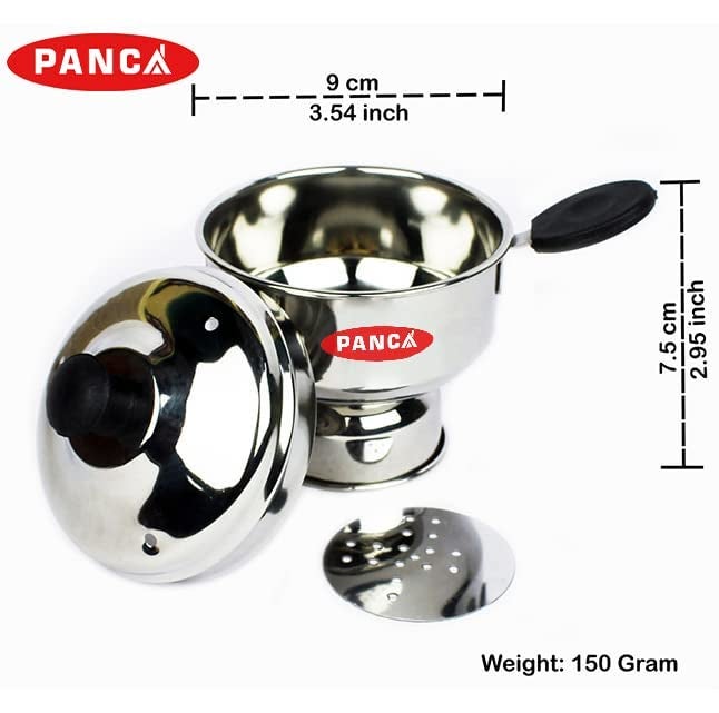 Panca Stainless Steel Puttu Maker Combo with Cooker, puttu kudam Steel, Puttu Vessel, Chiratta Puttu Kudam Pressure Cooker (Puttu Maker And Chiratta Combo) - Image 3