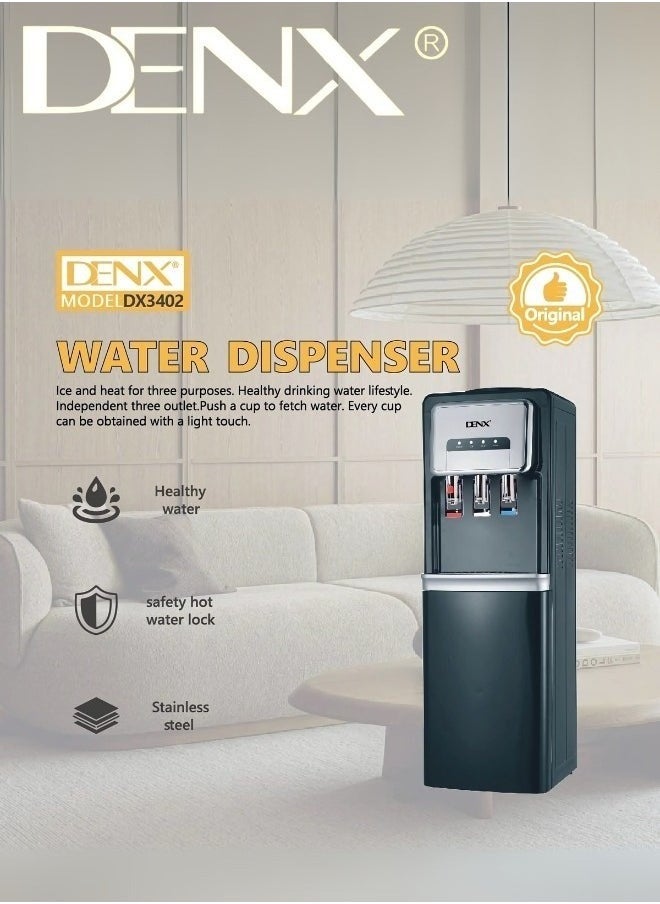 Denx Hot, Cold, And Normal Water Dispenser – Made Of Stainless Steel, Hygienic, With Safety Lock, 600W Power - Image 3