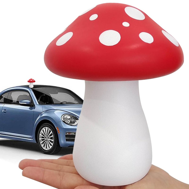 acdiac Car Sprout Roof Decor Red Mushroom Sticker,Fun&Creative Big Mushrooms Stickers for Car Exterior Decoration for Car Roof,Hood,Trunk Cover-1PCS (RedMushroom) - Image 1