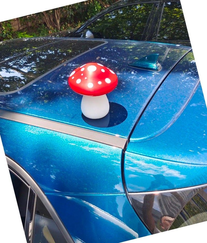 acdiac Car Sprout Roof Decor Red Mushroom Sticker,Fun&Creative Big Mushrooms Stickers for Car Exterior Decoration for Car Roof,Hood,Trunk Cover-1PCS (RedMushroom) - Image 3