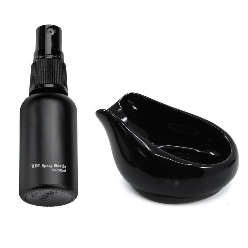Upgraded 30g Coffee Beans Dosing Set 30ml Glass RDT Spray Bottle Ceramic Coffee Dosing Cup Measuring Cup Hold Up to 30g Coffee Ceramic Single Dosing Tray For Coffee