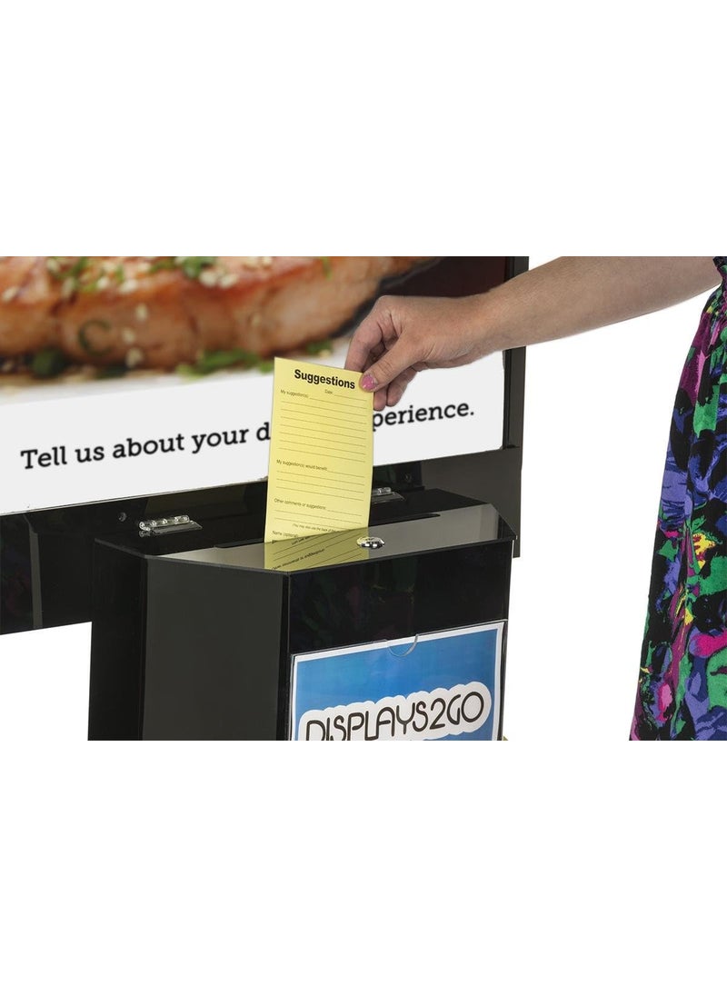 Displays2go Displays2go LSBST1BKBK Floor Sign Holder 22x28Inch Double Sided with Attached Suggestion Box Black  - Image 4
