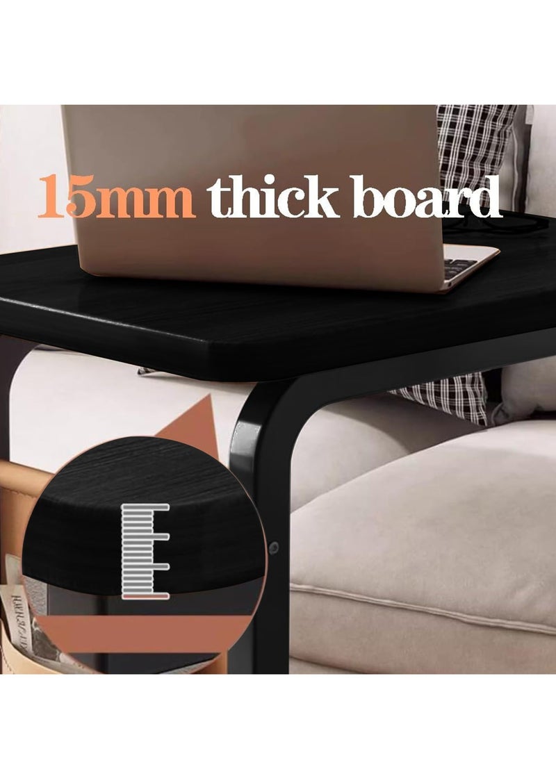 Arabest End Table with wheels,Sofa Side Table for Coffee Laptop Tablet,C Shaped Table Mobile Beside Table for Living Room Bedroom Balcony Tea and Office,30 * 45 * 65cm - Image 5