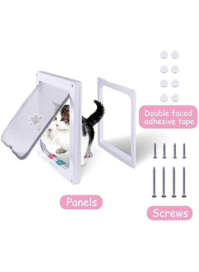 HOOKOR Thin Cat Door for Windows, Pet Doors and Sliding Door, Safety Pet Door with 4 Way Lock, Weatherproof Cat Flap for Thin Door and Wall (L)  - Image 4