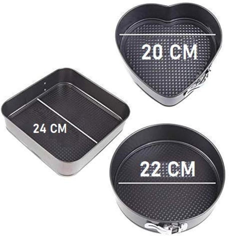 SKYUP Teflon Coated Square Cake Baking Molds with Removable Bottom Microwave Oven Baking Molds (Set of 3) - Image 3