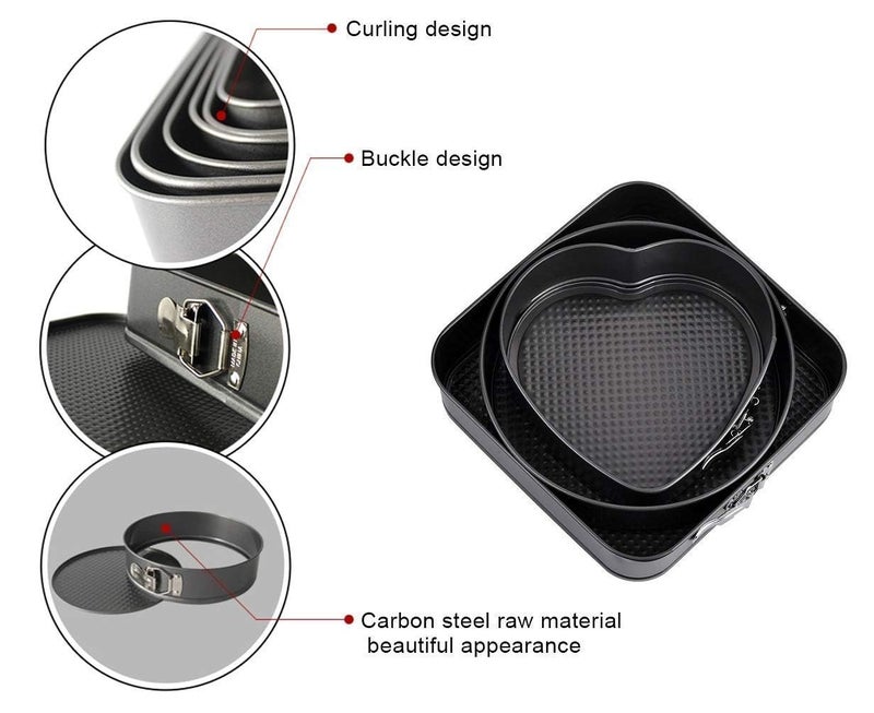 SKYUP Teflon Coated Square Cake Baking Molds with Removable Bottom Microwave Oven Baking Molds (Set of 3) - Image 5