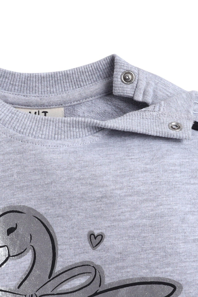 فكتور اند جين طقم رياضي قطعتين للبنات بتطريز بجعة - رمادي - Image 5