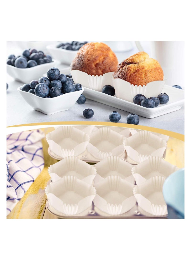 قوالب كب كيك مربعة بيضاء، أكواب خبز مربعة للاستخدام مرة واحدة للخبز، أغلفة كب كيك بدون رائحة لحفلات الزفاف وأعياد الميلاد، 1000 قطعة - Image 2