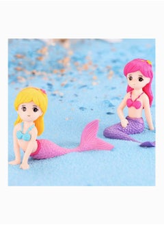 Y&D Mermaid Figurines, SYOSI 8 Pieces Doll Cake Toppers for Kids Birthday Wedding Decoration, Micro Landscape Aquarium Plastic Ornaments  - Image 3