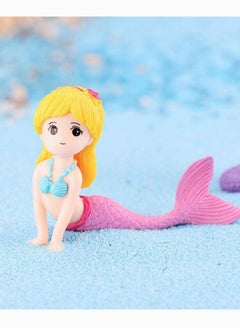 Y&D Mermaid Figurines, SYOSI 8 Pieces Doll Cake Toppers for Kids Birthday Wedding Decoration, Micro Landscape Aquarium Plastic Ornaments  - Image 4