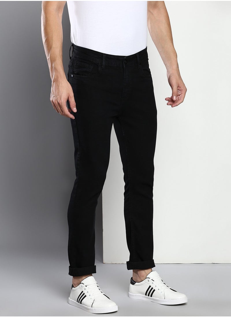 Dennis Lingo Men's Black Slim Fit Mid Rise Denim Jeans  - Image 3