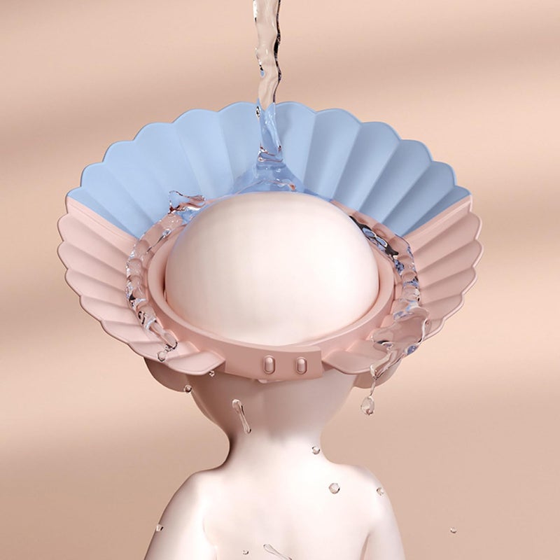 HOOYEE Safe Shampoo Shower Bathing Protection Bath Cap Soft Adjustable Visor Hat for Toddler, Baby, Kids, Children â€¦ (Pink Lotus) - Image 5