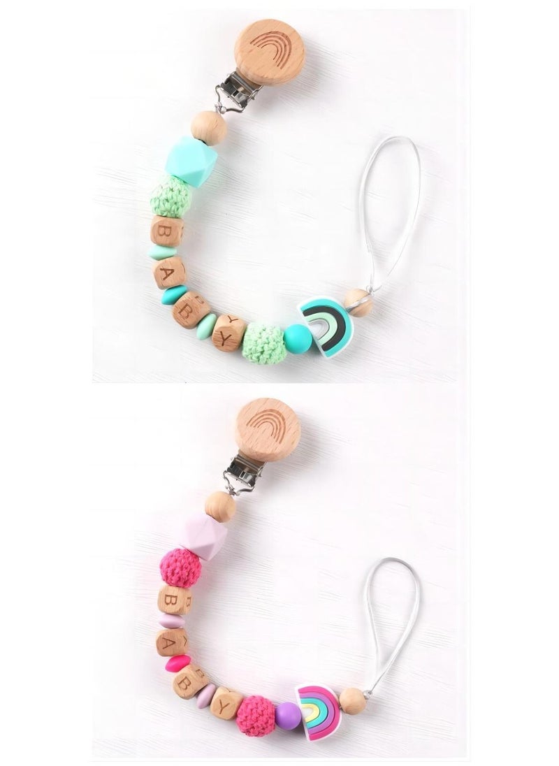 NIBEMINENT 2-Piece Baby Eco-Friendly Anti-Drop Pacifier Clip Retaining Chain for Children  - Image 1