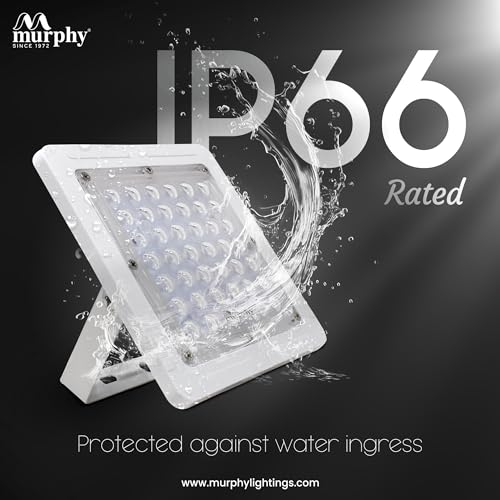 Murphy Ray 20W LED Flood Light with 2-Year Warranty | Cool White | High Brightness Outdoor LED for Security, Landscape, Warehouse, Backyard | IP66 Waterproof | BIS Approved Pack of 5 - Image 4