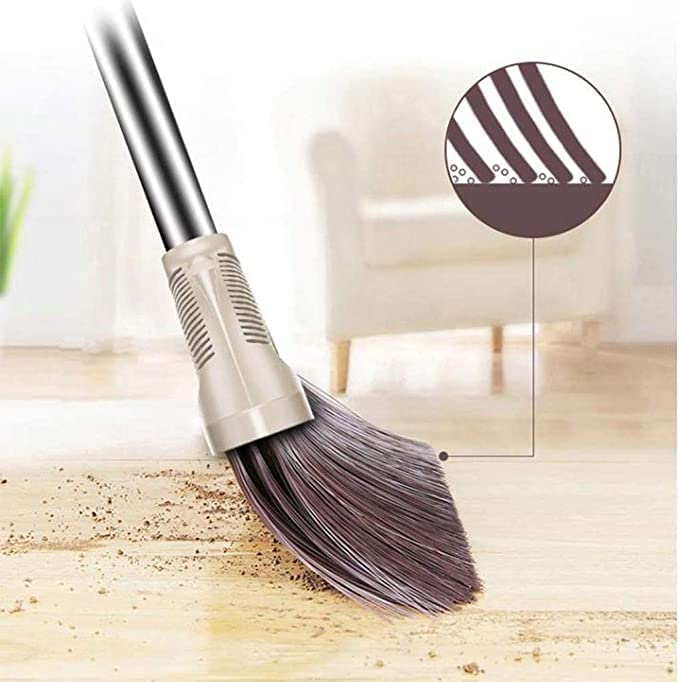 GNEY Long Handle Broom and Dustpan Set Foldable Lightweight Upright Lobby Broom and Dust Pan Combo for Home Kitchen Room Office - Image 2