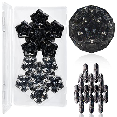 RoomyRoc Magnetic Fidget Sphere Magnets Balls Crystal Black Holographic Glitter Magnet Fidgets Toy 12 Piece Set Creativity Beyond Imagination Inspirational Recreational Desk Toys for Adults - Image 1