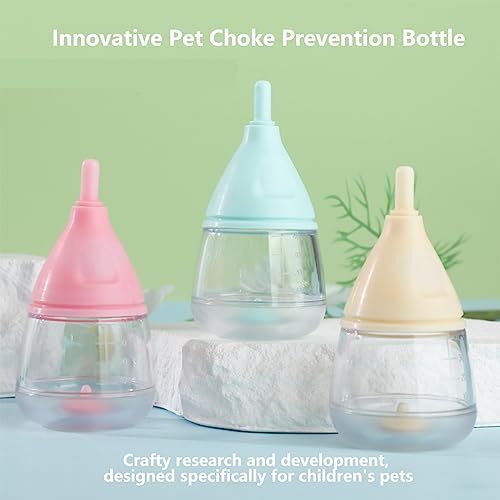LogFaadCoi Kitten Bottles for Nursing,Puppy Bottles for Nursing Puppy Milk, Anti-Choking Puppy Feeder Design,with 3pcs Replaceable and Reusable Silicone Nipples for Feeding Newborn Pets (Yellow, 40ml+3pcs) - Image 3