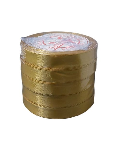 5 Piece Decorative Satin Ribbon Set Gold