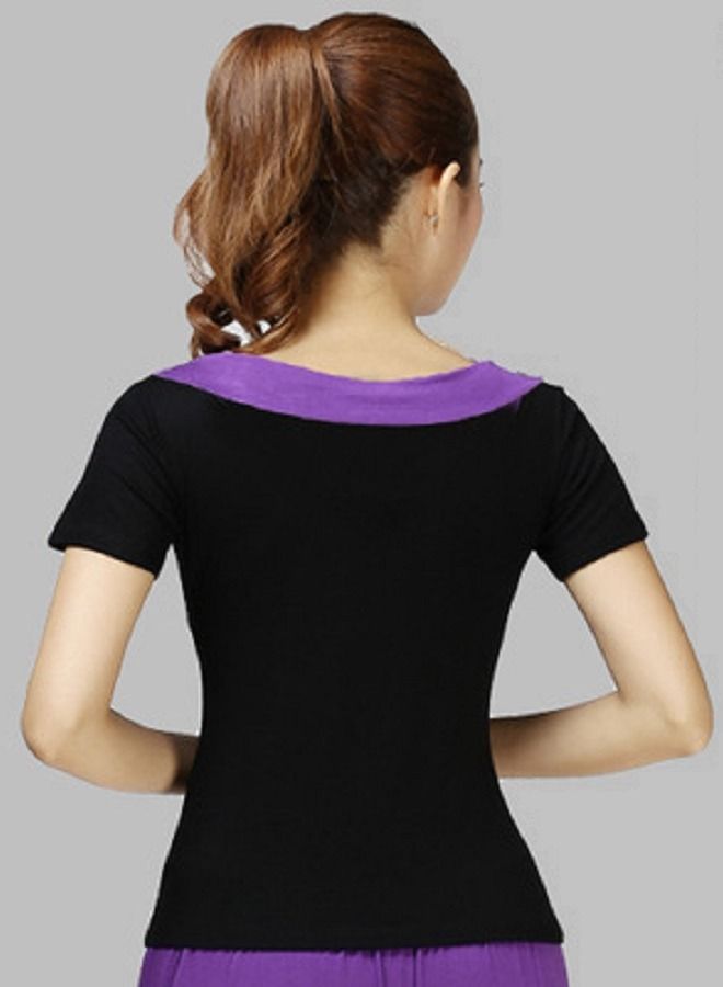 Loquat Women's Square Dance Top Short Sleeve V-neck Dance Dress  - Image 1
