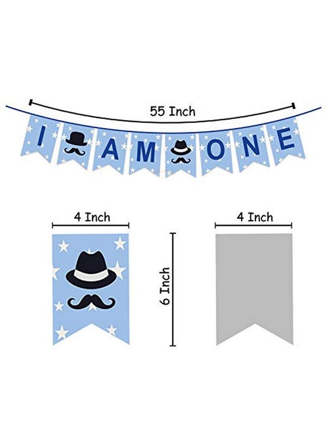 Party Propz Party Propz 1st Birthday Decoration Items - 8 Pcs, 12 Months Photo Banner For Birthday (Cardstock) | I Am One Banner For Boys | First Birthday Decorations Boy | Birthday Decorations 1 year  - Image 3