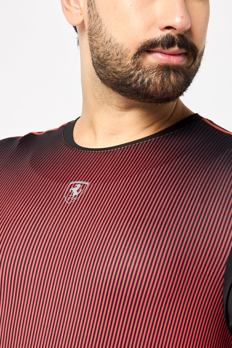 Scuderia Ferrari Men Sportswear Fit Short Sleeve Training T-shirt, Multicolor - Image 3
