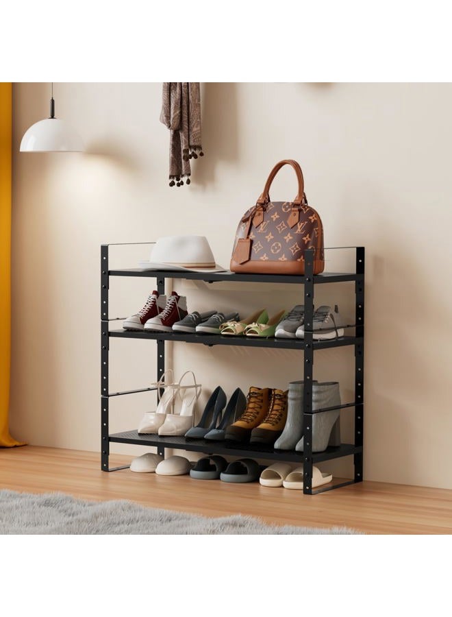 Asiingkel Multi-Functional Metal Shoe Rack, Space-Saving, Perfect for Entryway, Closet, Bathroom, etc. - Sturdy and Durable, High Weight Capacity（1PACK/Black/Large - Image 5