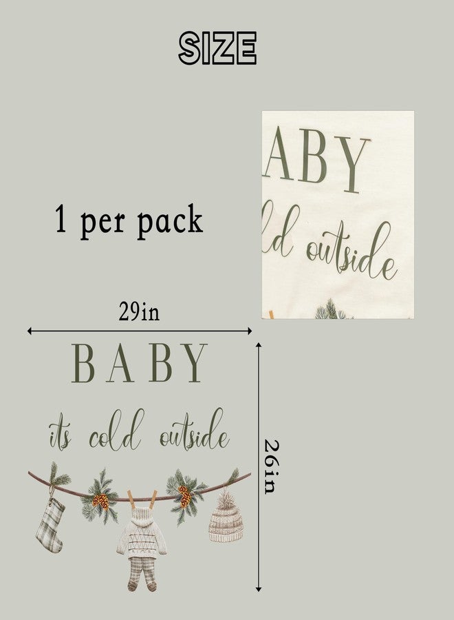 Capiont Baby It's Cold Outside Wall Decal - Christmas Baby Shower Party Decoration Decal,Winter Wonderland Gender Reveal Winter Wonderland Sticker for Balloon Arch Photo Backdrop Prop (Baby It's Cold) - Image 2