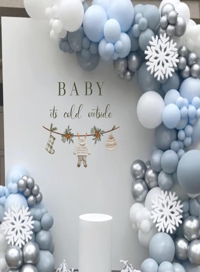 Capiont Baby It's Cold Outside Wall Decal - Christmas Baby Shower Party Decoration Decal,Winter Wonderland Gender Reveal Winter Wonderland Sticker for Balloon Arch Photo Backdrop Prop (Baby It's Cold) - Image 1